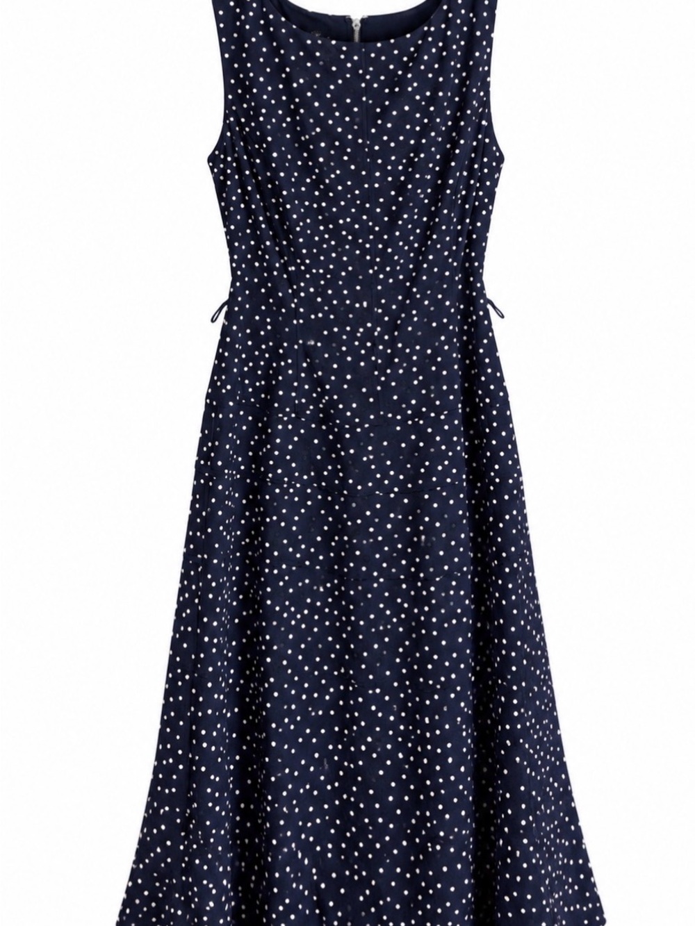 Tommy Hilfiger Navy & White Polka Dot Sleeveless Midi Dress